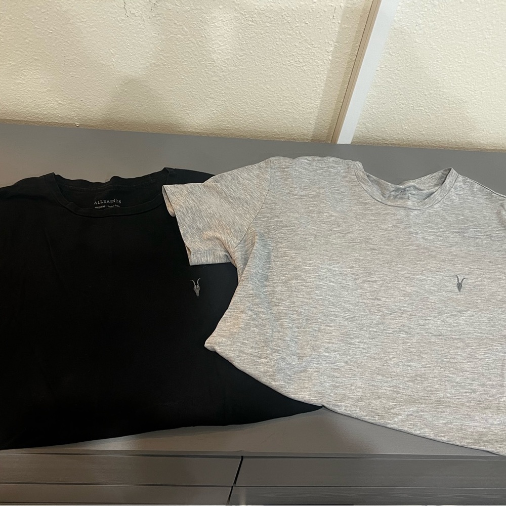 TWO ALL SAINTS men’s crew neck T-shirt’s